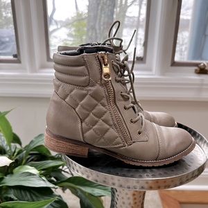 ALDO | Taupe Quilted Lace Up Bootie